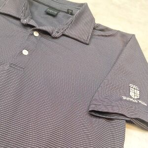 Dunning Golf Men's Striped Performance Polo Golf‎ Shirt Slate Sz M Warwick Hills